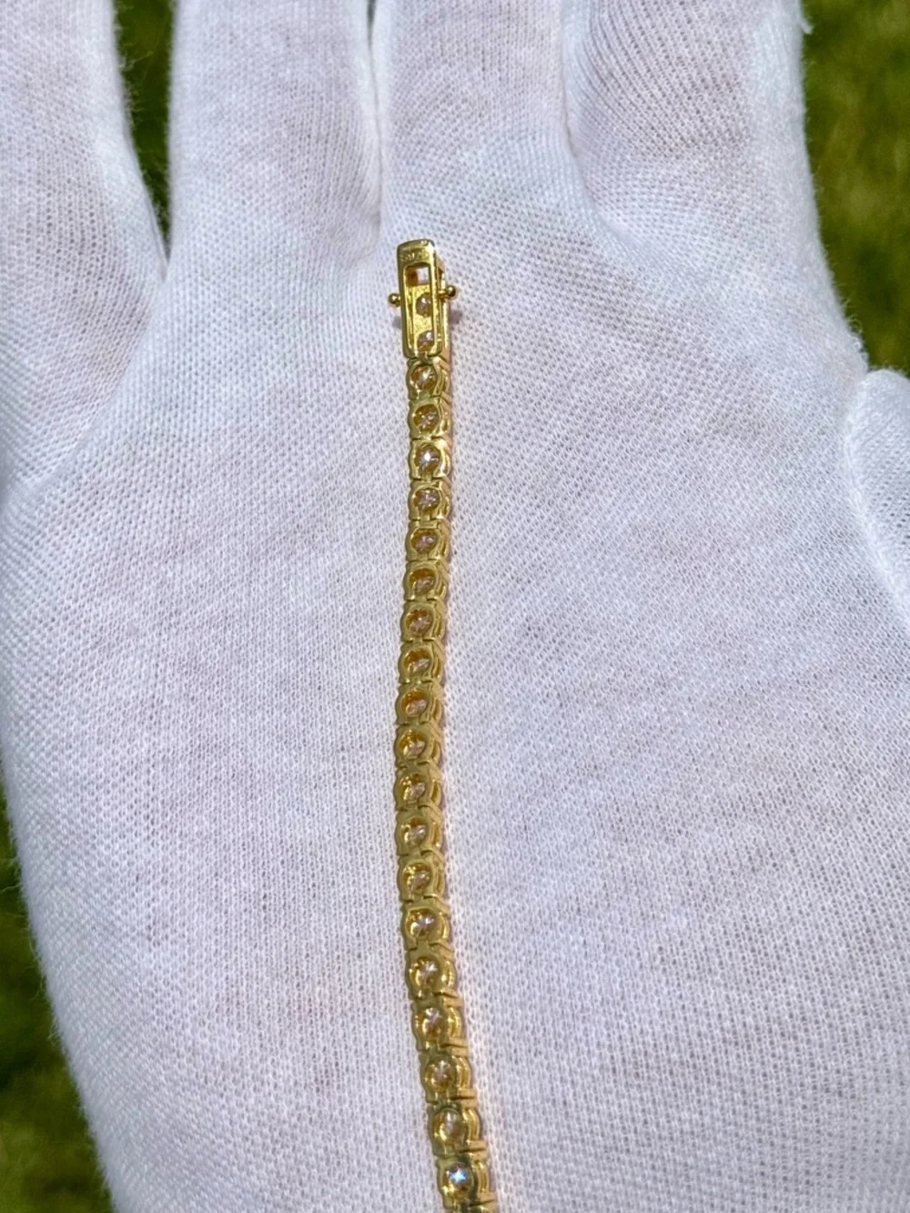 18K Gold Plated, 12.6CTW Moissanite Tennis Bracelet